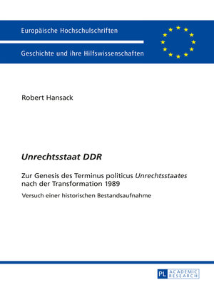 cover image of «Unrechtsstaat DDR»